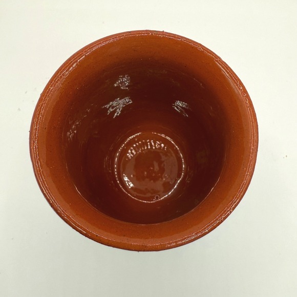 Vintage Bulgarian Troyan Pottery Cup Handcrafted Marbled Folk Art Ceramic Blue - Picture 5 of 12